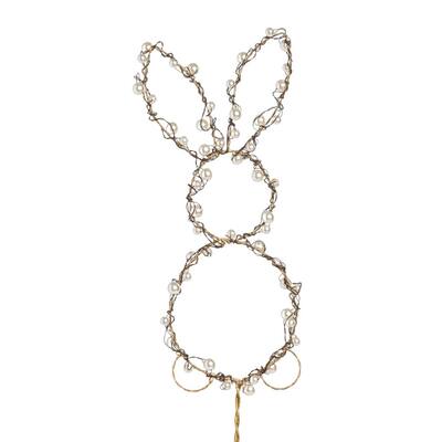 Transpac Wire Pearl Easter Bunny Pick Home Decorations Easter