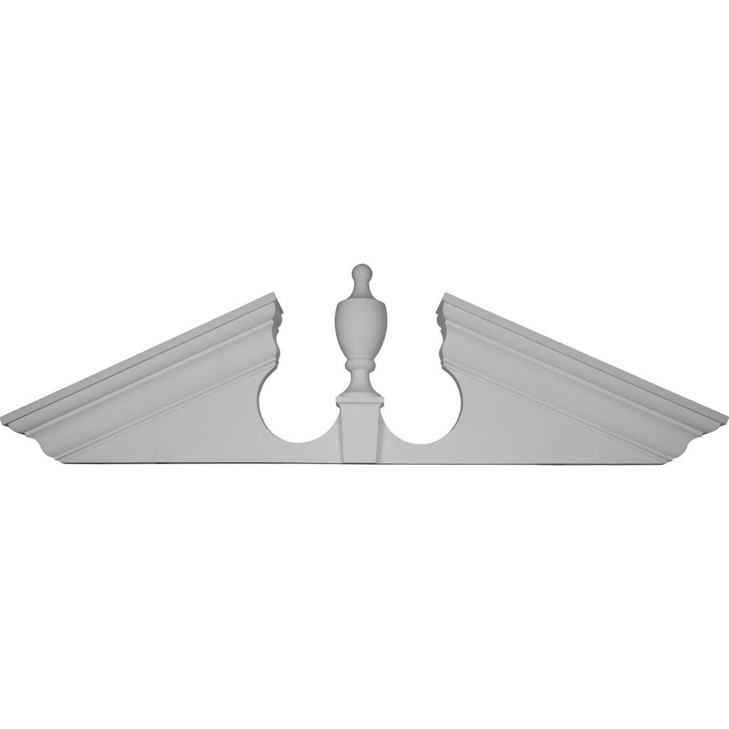 61"W x 20"H x 7/8"P Peaked Urn Pediment - 61"W x 20"H x 7/8"P