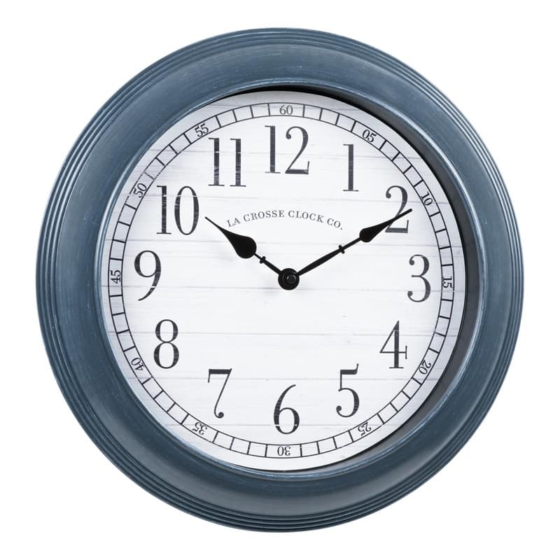 La Crosse Clock 16-inch Everly Gray Quartz Analog Wall Clock