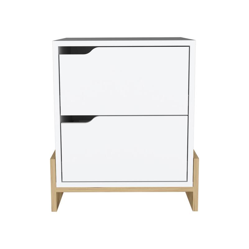 Modern 2-Drawer Nightstand with Spacious Storage and Sleek Design