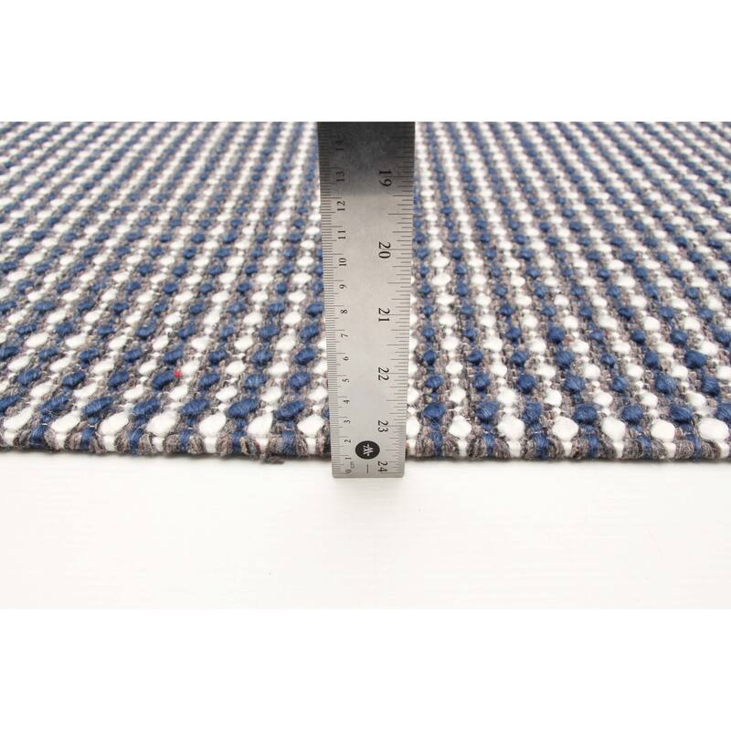 ECARPETGALLERY Braid weave Sienna Dark Navy Wool Rug - 5'0 x 8'1