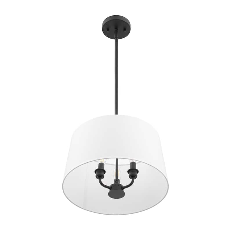 Prominence Home Billet Convertible Pendant/Semi-Flush with Fabric Shades - Matte Black