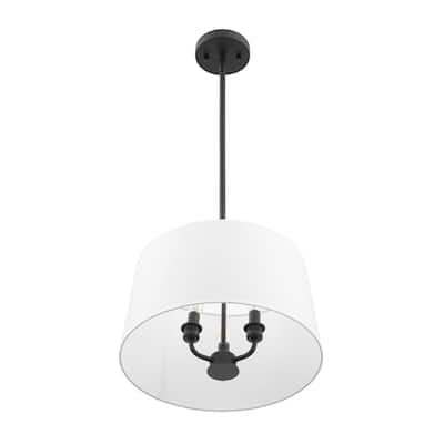 Prominence Home Billet Convertible Pendant/Semi-Flush with Fabric Shades