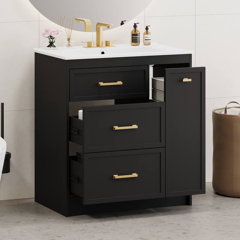 30" Bathroom Vanity Set with Three Drawers