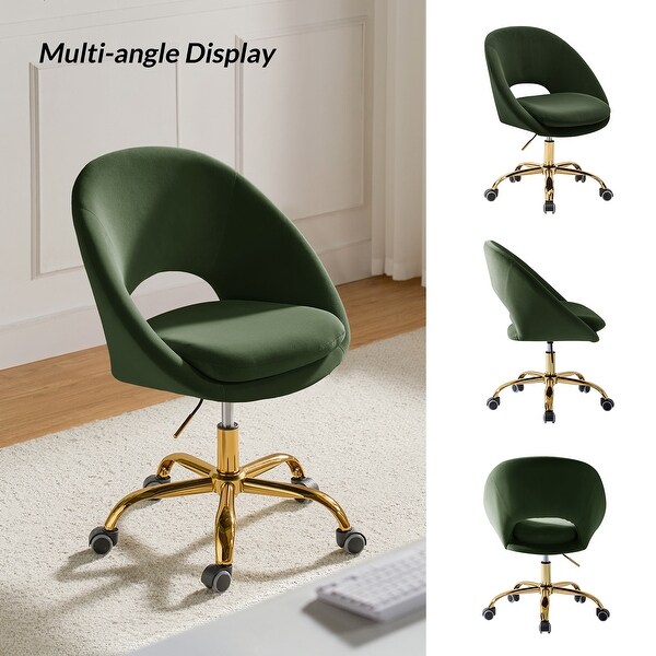 HULALA HOME Ramona Modern Velvet Height Adjustable 360 Swivel Task HULALA HOME Ramona Modern Velvet Height Adjustable 360 Swivel Task
