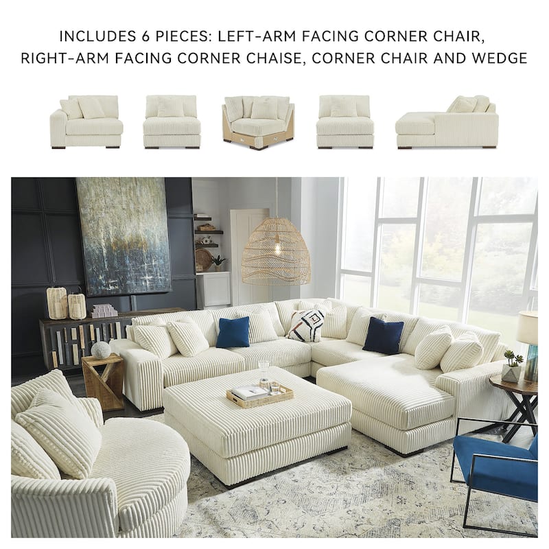 Signature Design by Ashley Lindyn White 4-Piece Sectional - 133" W x 92" D x 38" H