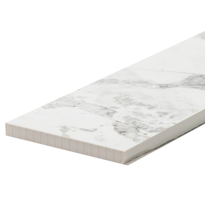 Penthouse 4x12 Polished Marble Look Porcelain Subway Tile - Floor, Wall