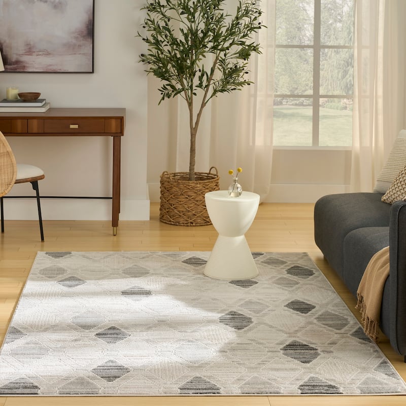 Nourison Serenity Home Indoor only Beige Geometric Area Rug