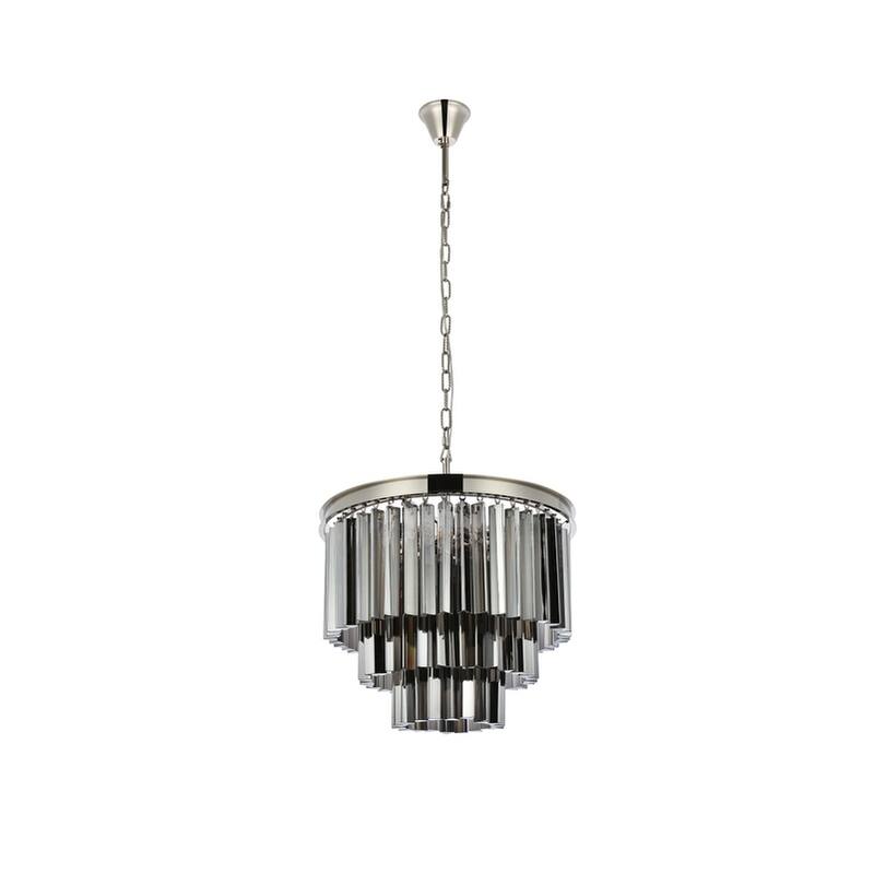 Royce Edge 9-Light Polished Nickel Chandelier