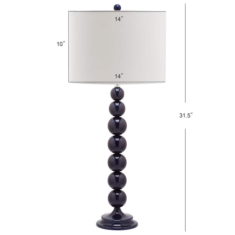SAFAVIEH Lighting Mechelle 31-inch Stacked Ball White Table Lamp (Set of 2) - 14"x14"x31.5" - 14Wx14Dx32H