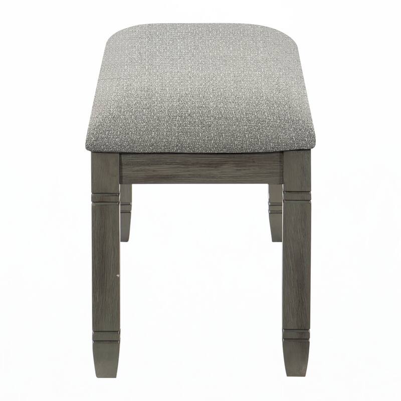 Wood Dining Bench 1pc Antique Gray Finish