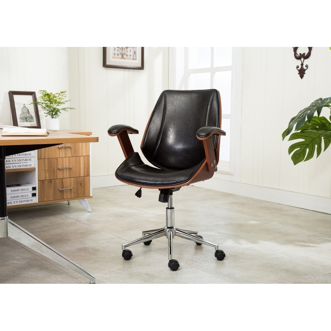 Deluxe Wood Banker's Chair Padded Seat with Base Black - OSP Home  Furnishings