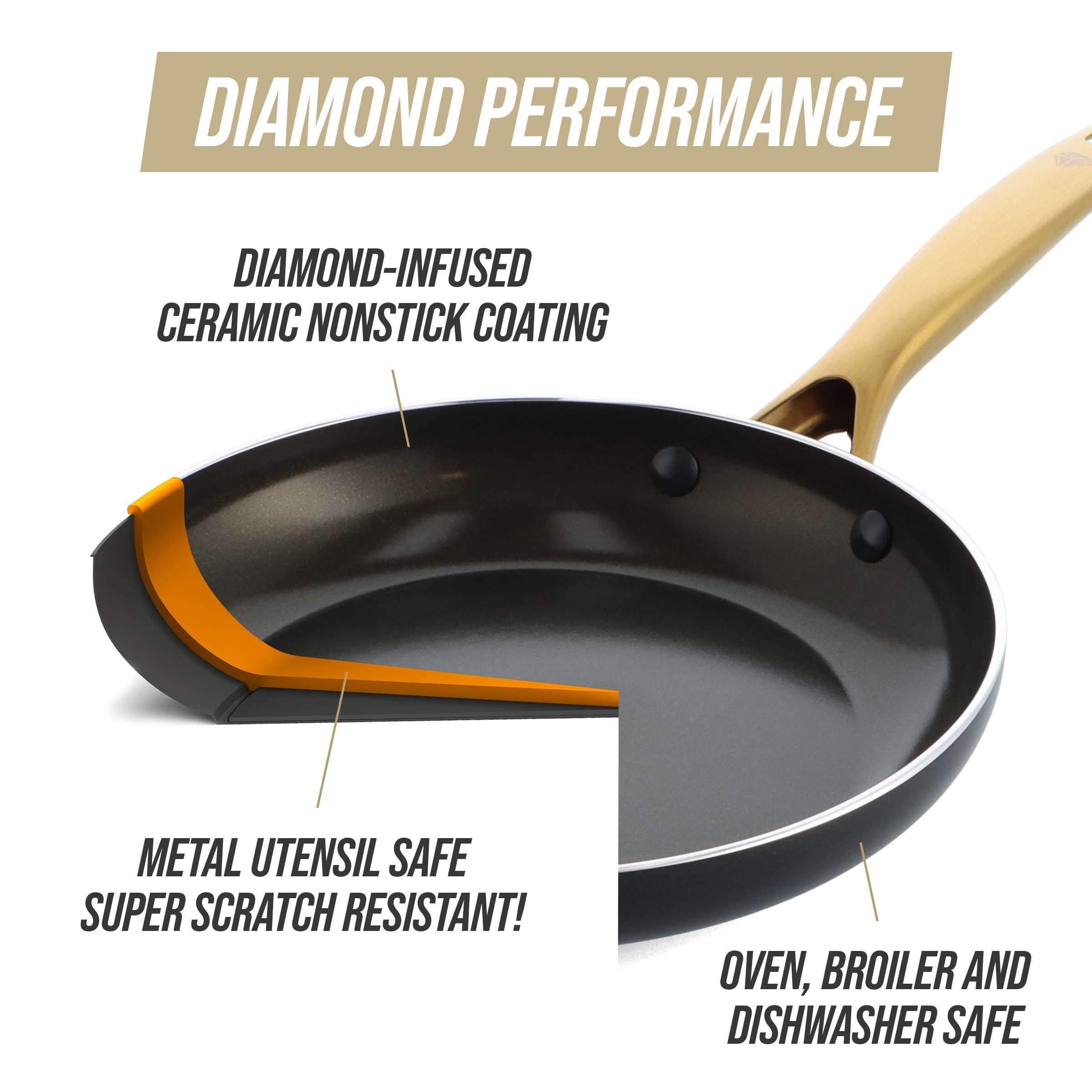 Blue Diamond Gold 4-Quart Saute Pan With Lid and Helper Handle - Bed Bath &  Beyond - 38321831