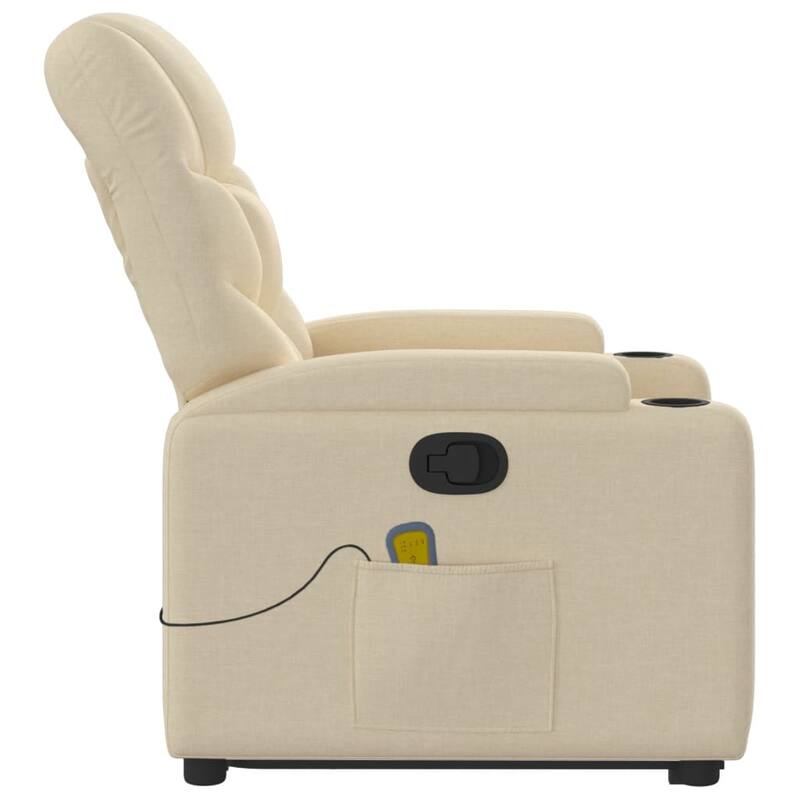 vidaXL Stand up Massage Recliner Chair Light Gray Fabric