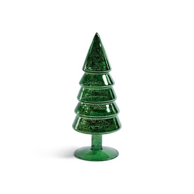 Mercury Glass Christmas Tabletop Trees, Set of 4, 9" Tall
