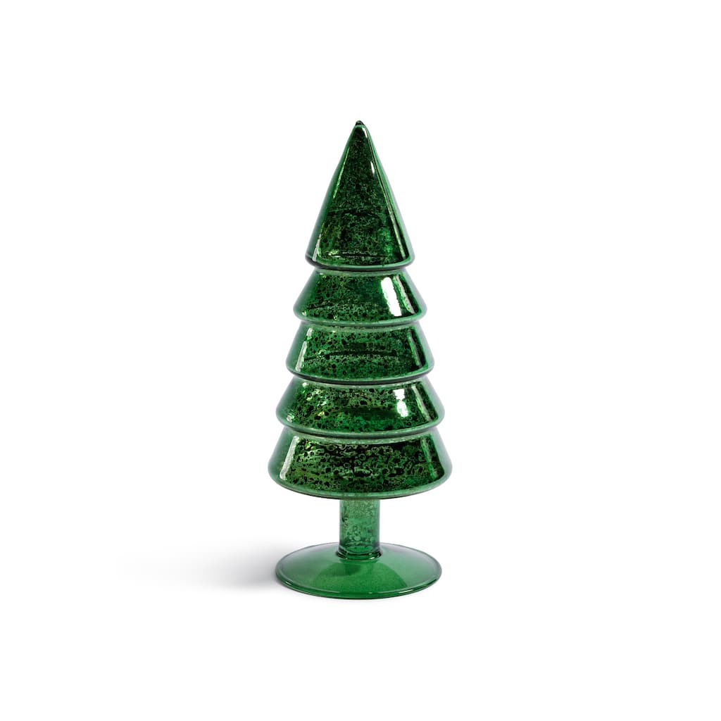 Mercury Glass Christmas Tabletop Trees, Set of 4, 9" Tall