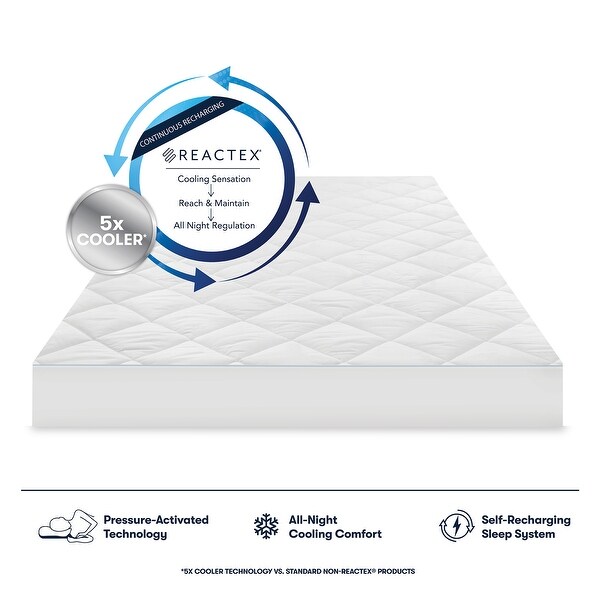 Serta Arctic 5x Cooling Mattress Pad Powered by REACTEX - White