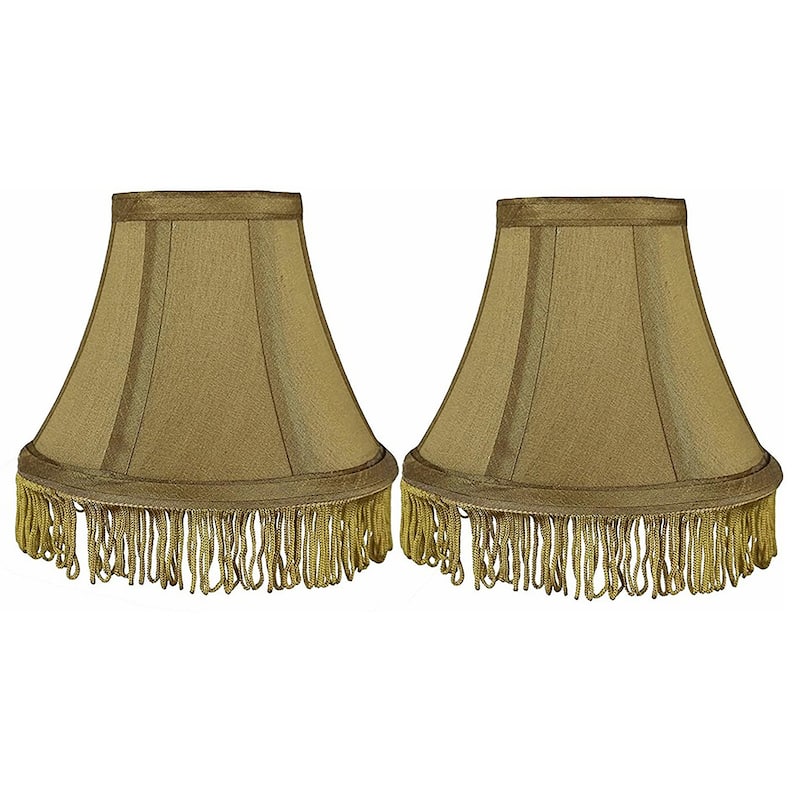 7" Silk Bell Lamp Shade - Set of 2 - Gold, Gold