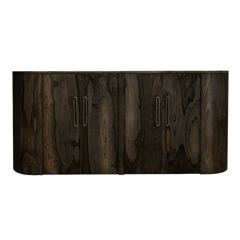 Eray Sideboard Buffet Cabinet Console, 4 Door Bronze, Black Mango Wood