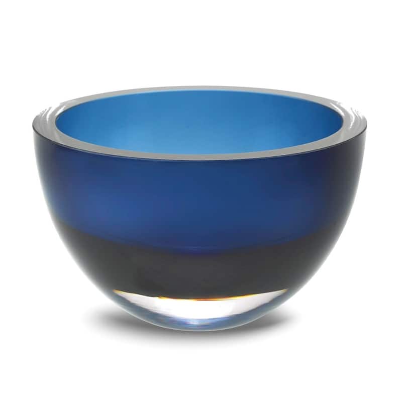 Curata Midnight Blue European Handcrafted Lead-Free Crystal 6 Inch Bowl