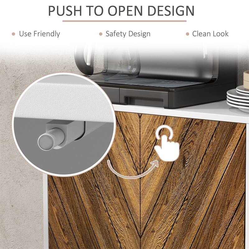 48" Kitchen Sideboard Buffet Cabinet with Adjustable Shelves, Doors