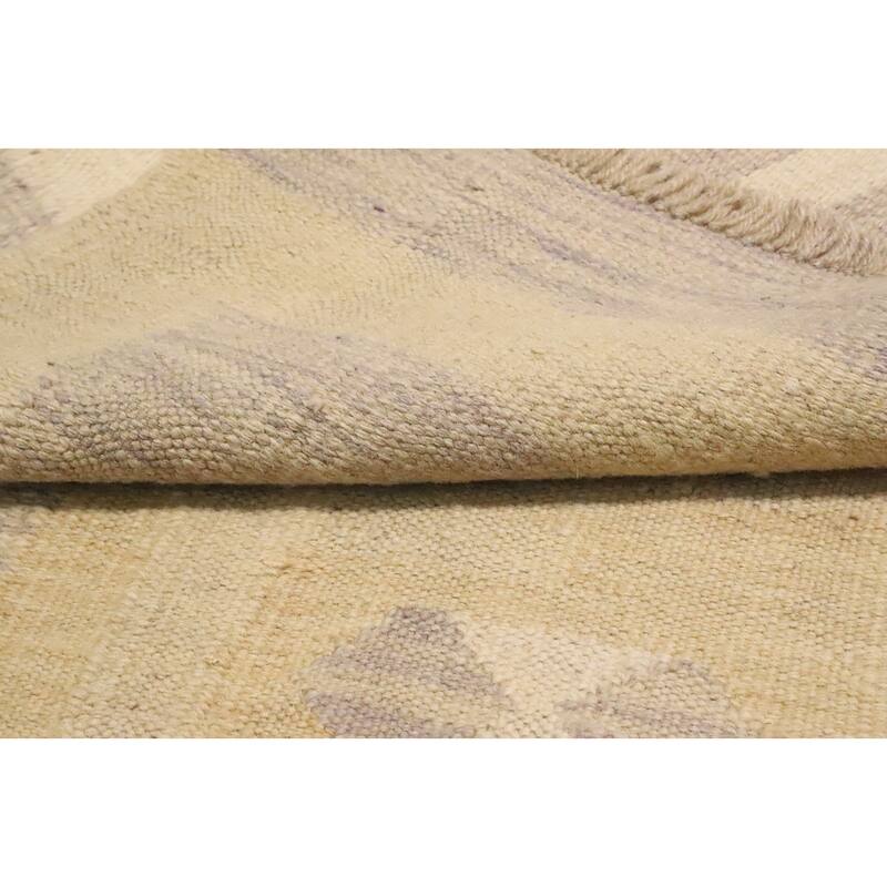 Hand Woven Oriental 100% Wool Carpet Southwestern Tribal Yellow & Gold Kilim Area Rug - 9' 6'' X 8' 3''