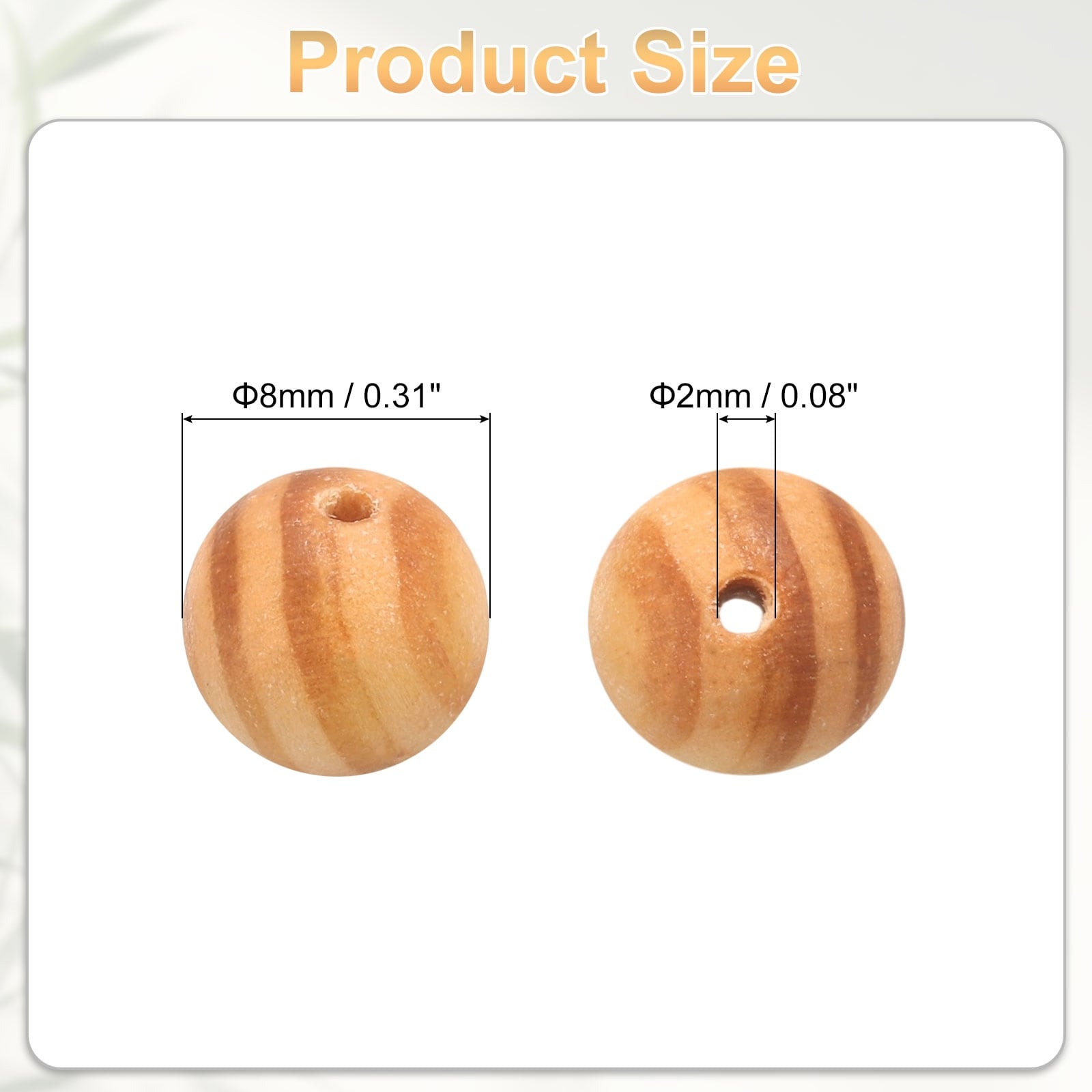 Natural Wooden Beads Round Polished Loose Bead Smooth Spacer Balls Beading for Jewelry Making Bracelets Necklace Earrings Craft