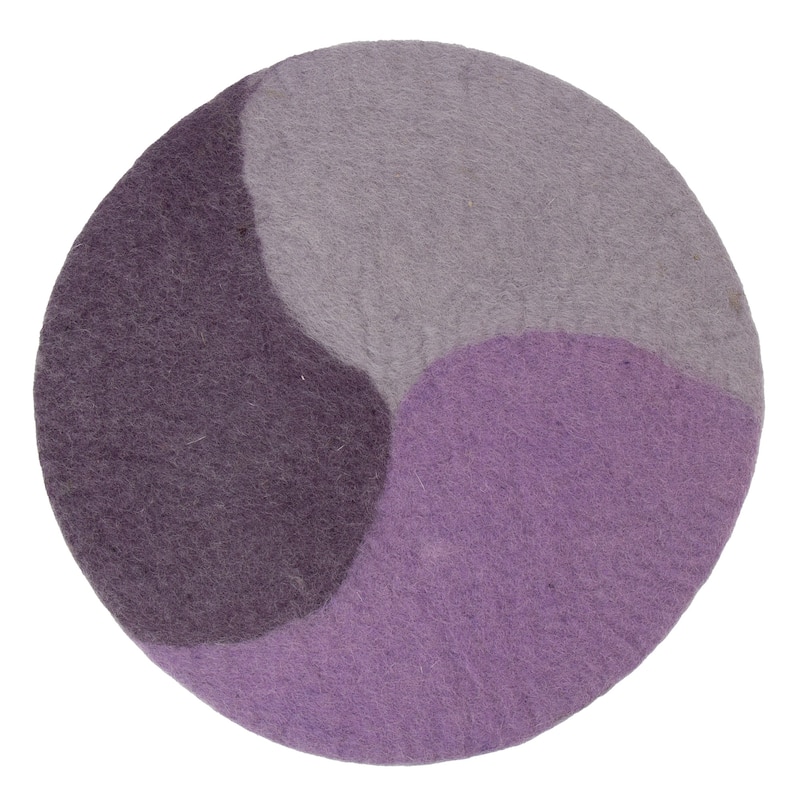 Handmade Felt Paisley Placemat Chargers, Set of 4 - Lilac Dusk - Single