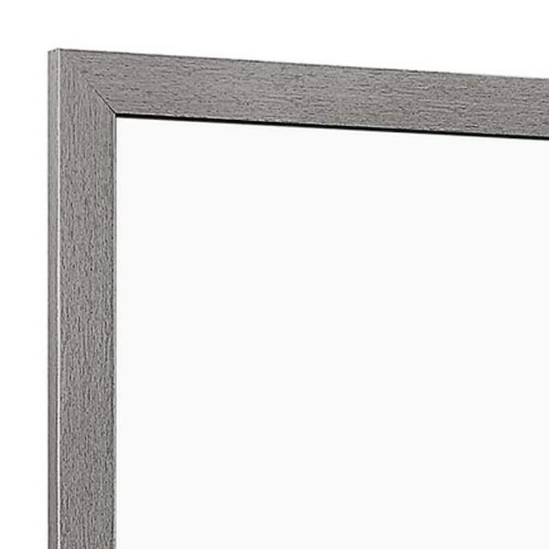 Sami 40 x 40 Dresser Mirror, Embossed Texture, Modern Style, Gray Wood