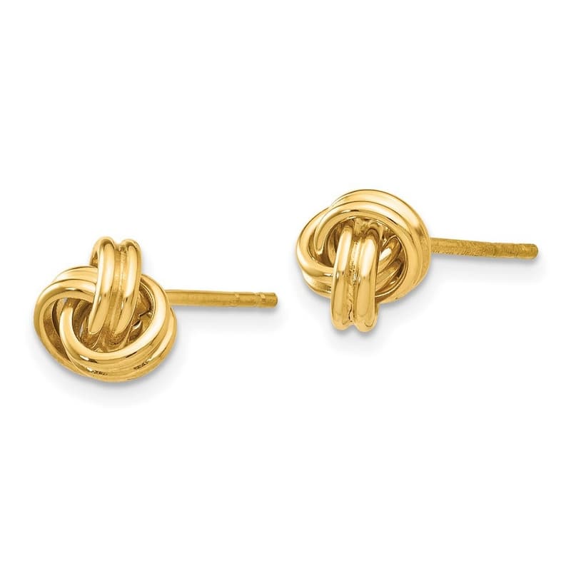 Curata 7mm 10k Polished Love Knot Post Earrings