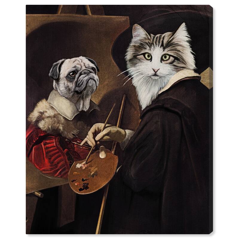 Wynwood Studio Canvas Animals Portrait of the Painter Black and Traditional Wall Art Canvas Print - Black, Brown