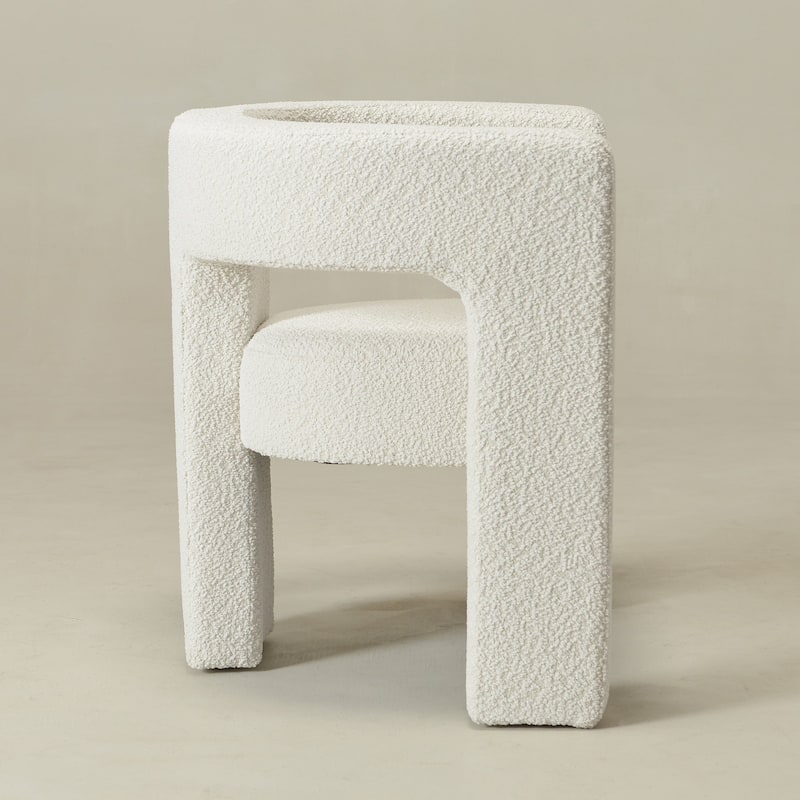 KINWELL 28" Wide Boucle Upholstered Square Armchair