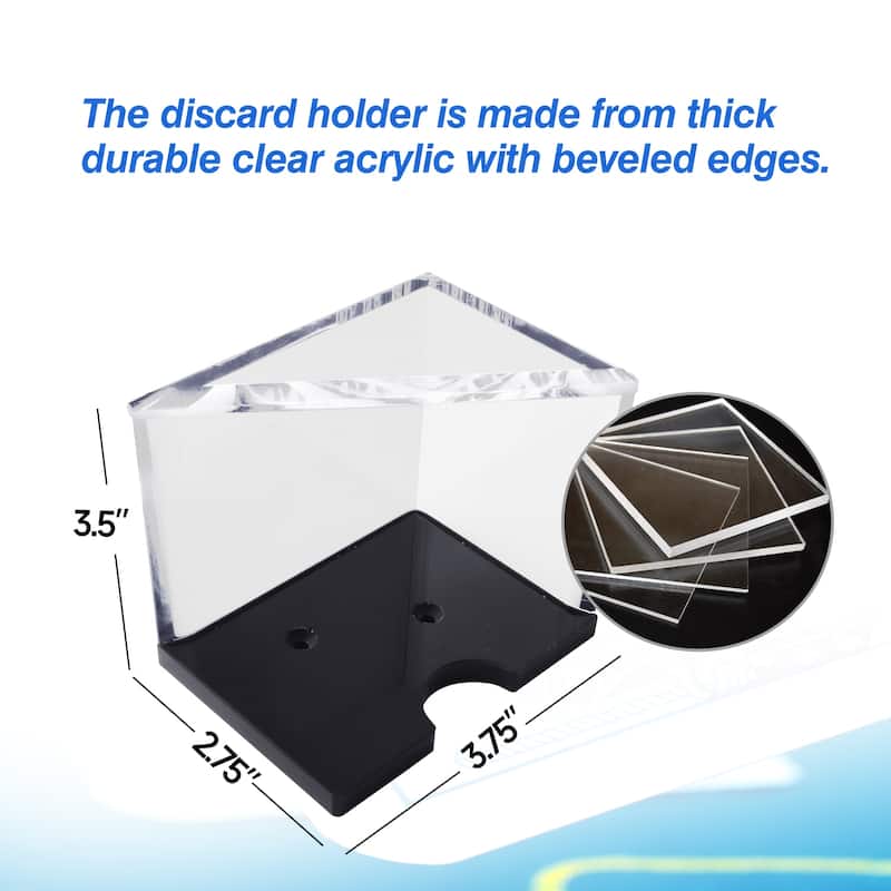 GSE™ 4-Deck Acrylic Blackjack Discard Tray, Casino Grade Discard Holder for Blackjack and Playing Card Games