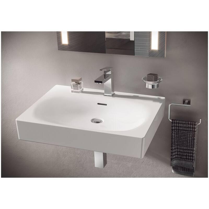 Grohe Eurocube Wall Mount 24" Bathroom Sink with 1 Faucet Hole