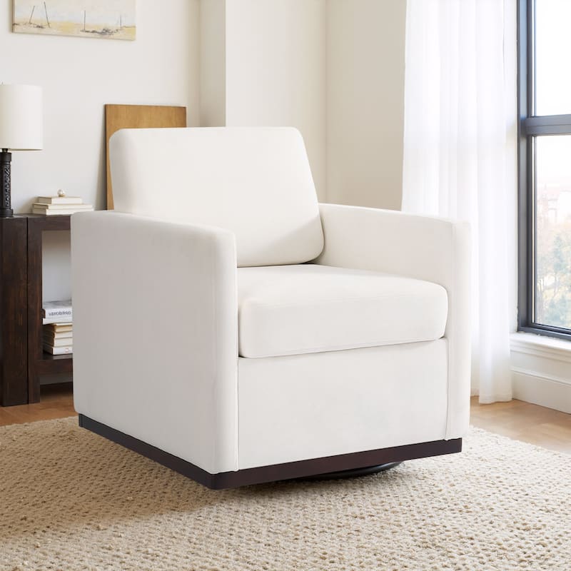 Modern Upholstered Swivel Accent Arm Chair - Beige
