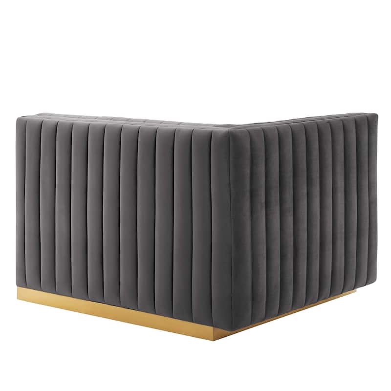 Conjure Channel Tufted Performance Velvet Left-Arm Chair