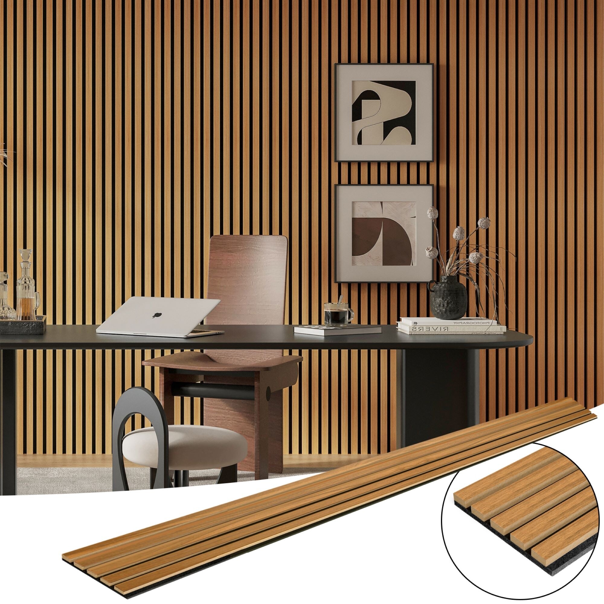 Art3d 7.9 x 94.5in Slat Acoustic Paneling,Acoustic Wall Panels