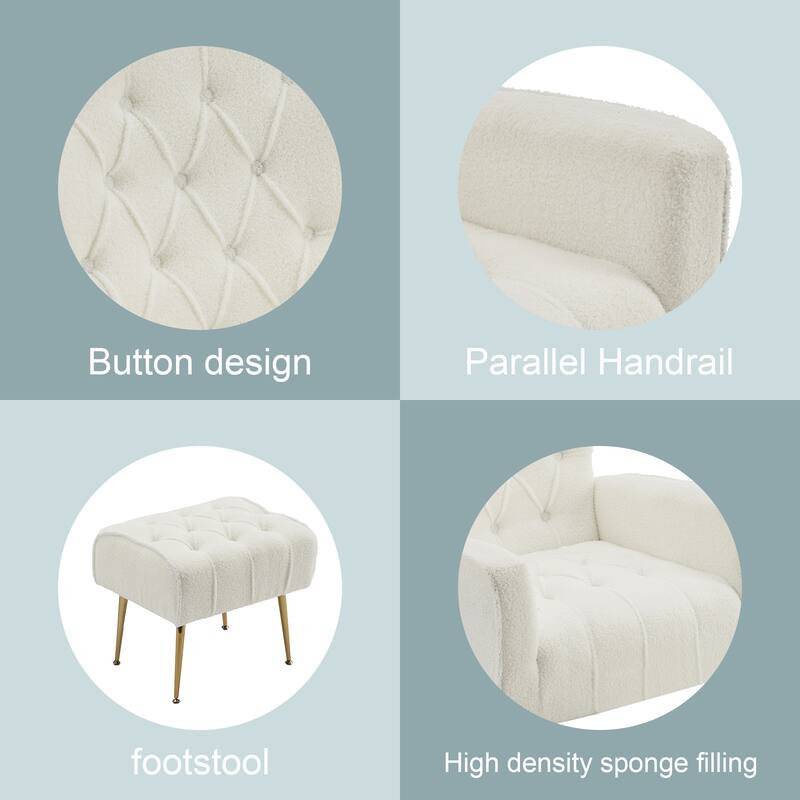 Upholstered Wingback Chair with Ottoman