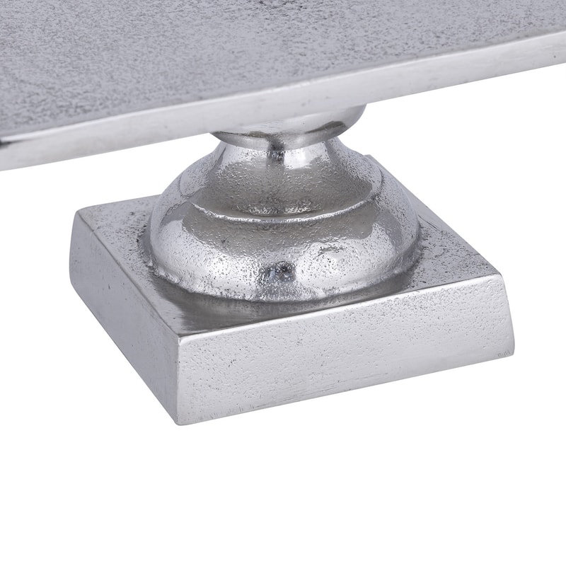 Sm. Cast Aluminum Tray on Stand Raw Nickel - NICKEL