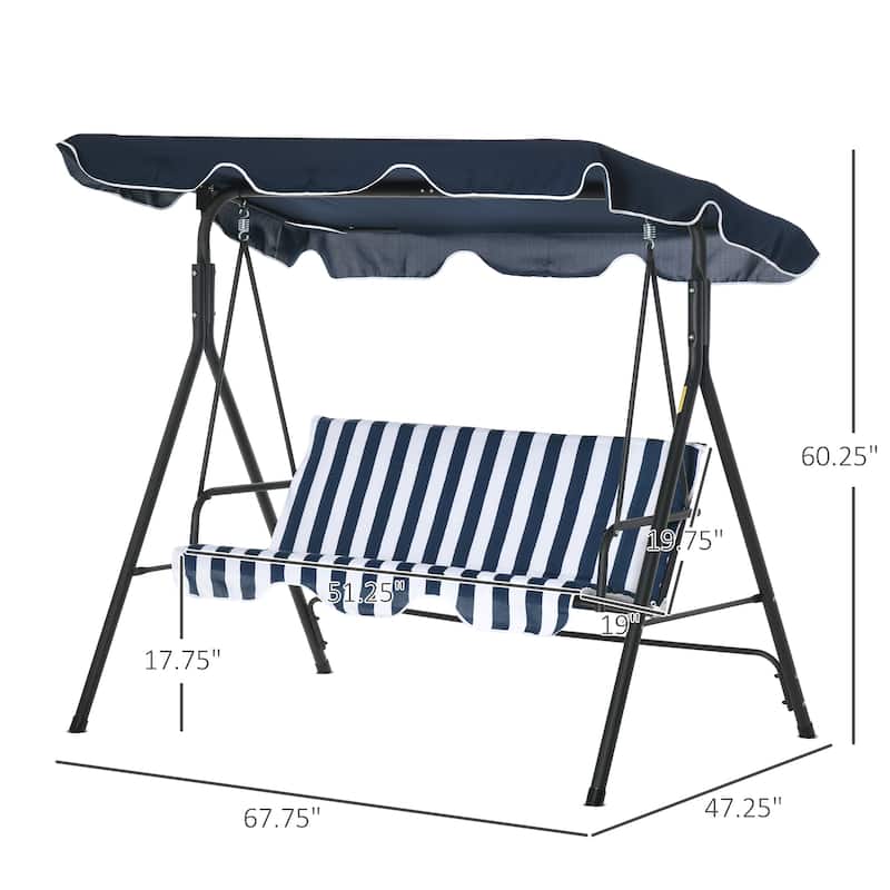 Outsunny 3-Person Porch Lawn Swing