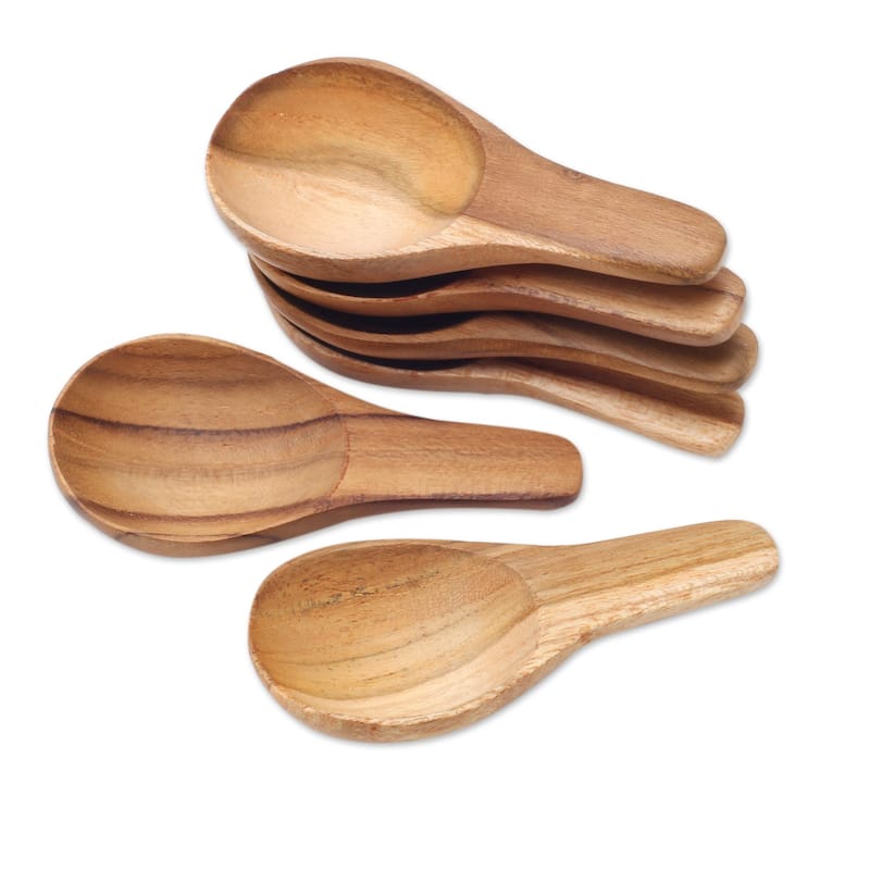 Novica Handmade Healthy Meal Teak Wood Scoops (Set Of 6)