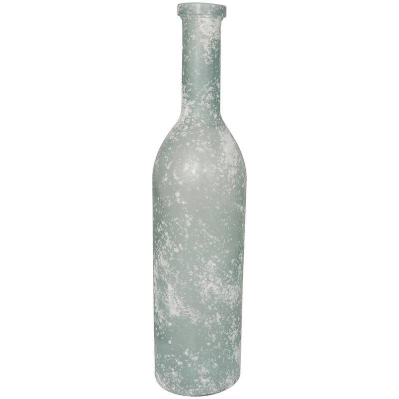 Clear Recycled Glass Handmade Frosted Spanish Bottle Decorative Vase