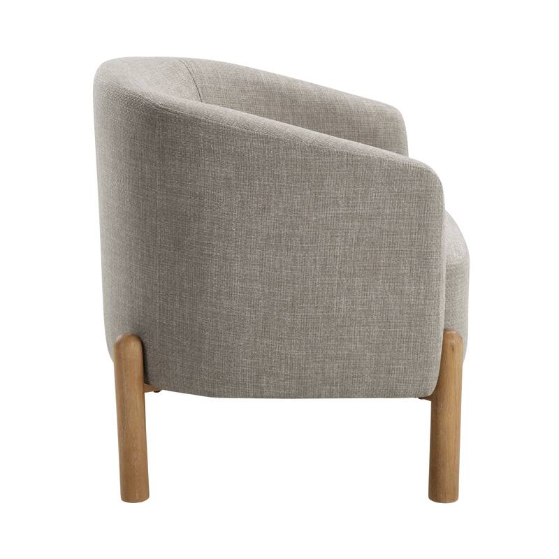 Wyatt 27.5" Textured Accent Chair - Light Brown Finish Solid Wood Legs