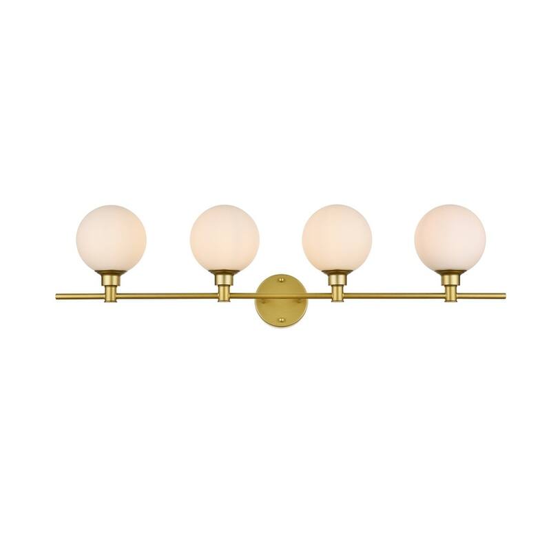 Corda 1 Light Black and Frosted White Bath Sconce - Brass - 38