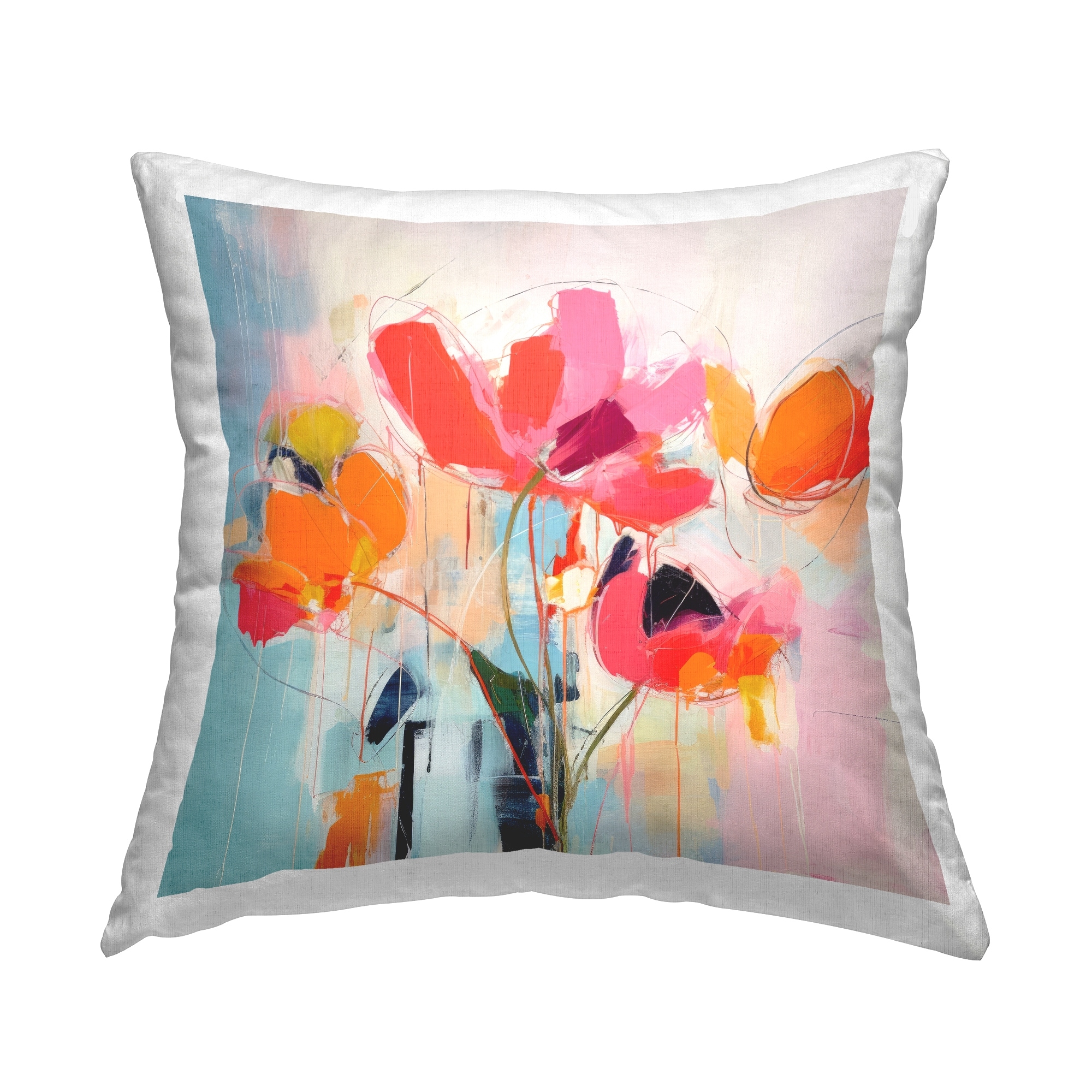 Stupell Bold Abstract Flowers Decorative Printed Throw Pillow Design by Irena Orlov
