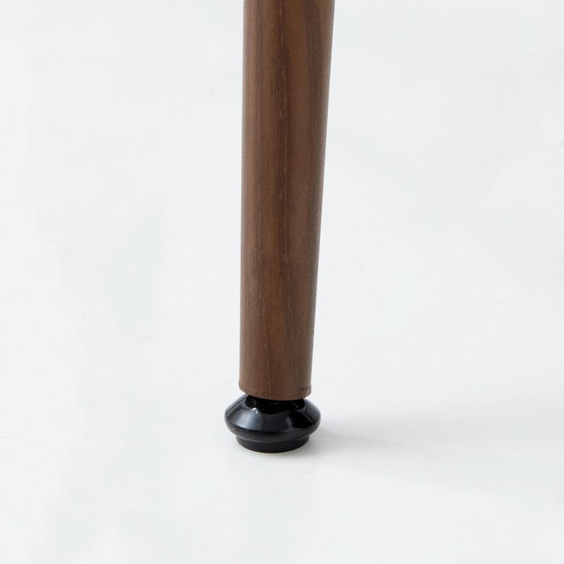 Modern PU Leather Counter Height Bar Stools with Walnut Wood-Grain Metal Legs (Set of 3)