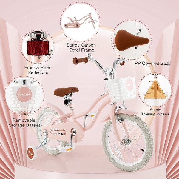 Kids Bike, 14 16 18 Inch Bike for Ages 3-8 w/Training Wheels