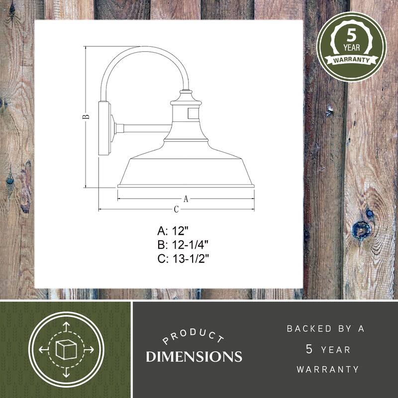 Dorado Silver Motion Sensor Dusk to Dawn Farmhouse Barn Dark Sky Outdoor Wall Light - 12-in W x 12.25-in H x 13.5-in D