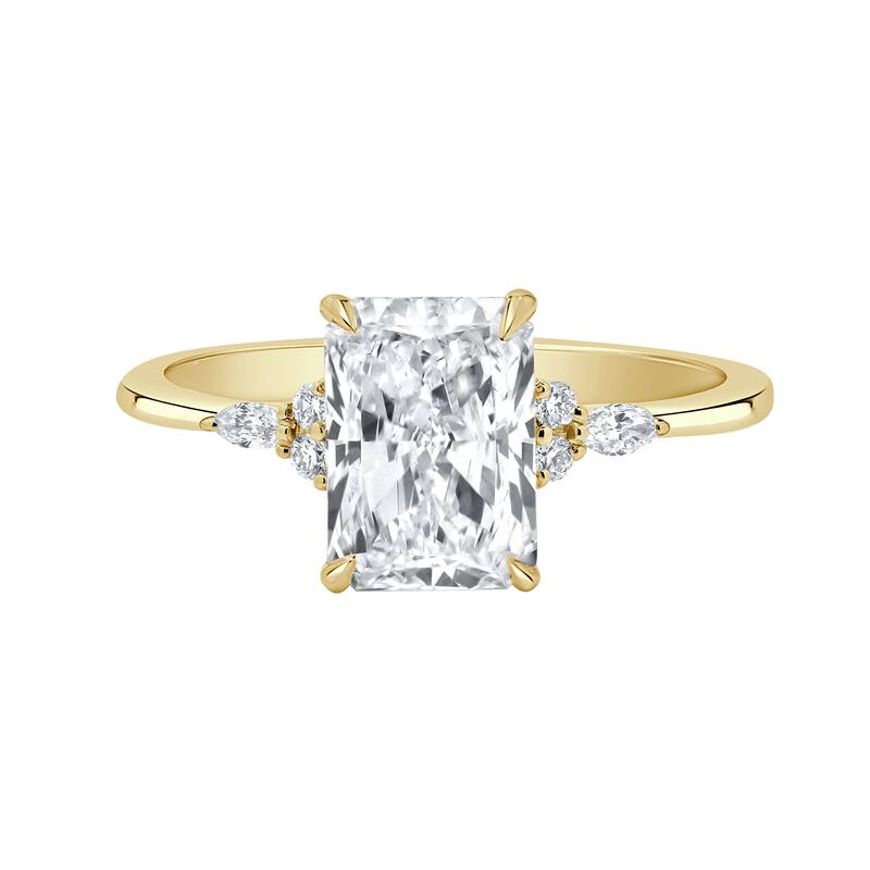 Auriya 14k Gold 5 3/5ctw Lab grown Radiant Nature's Inspired Diamond Engagement Ring (F-G VS) - Yellow - 9