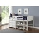 preview thumbnail 13 of 12, Donco Kids Twin Louver Low Loft in White with Optional Case Goods